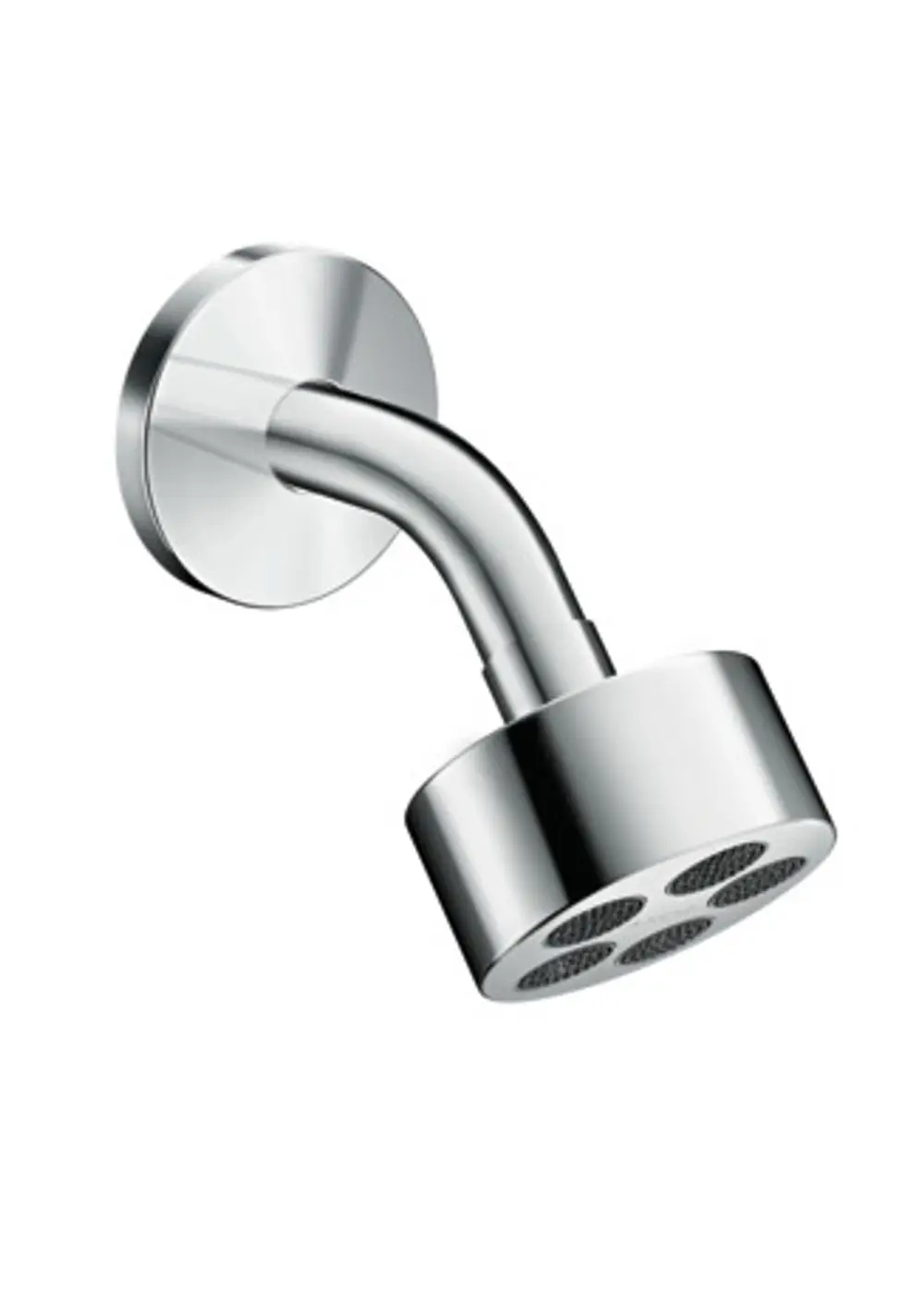 Kopfbart mit schlankem Design, aus verchromtem Material, montiert an einer Wand. Das Produkt stammt von der Marke AXOR und bietet eine einfache und funktionale Brauseinstallation.